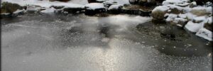 Pond in winter that is frozen over