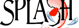 Splash Supply Company logo with stylized fish and water splash, ideal for pond supply and water garden news branding.